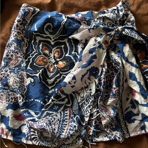 Zara Blue and Pink Patterned Skirt